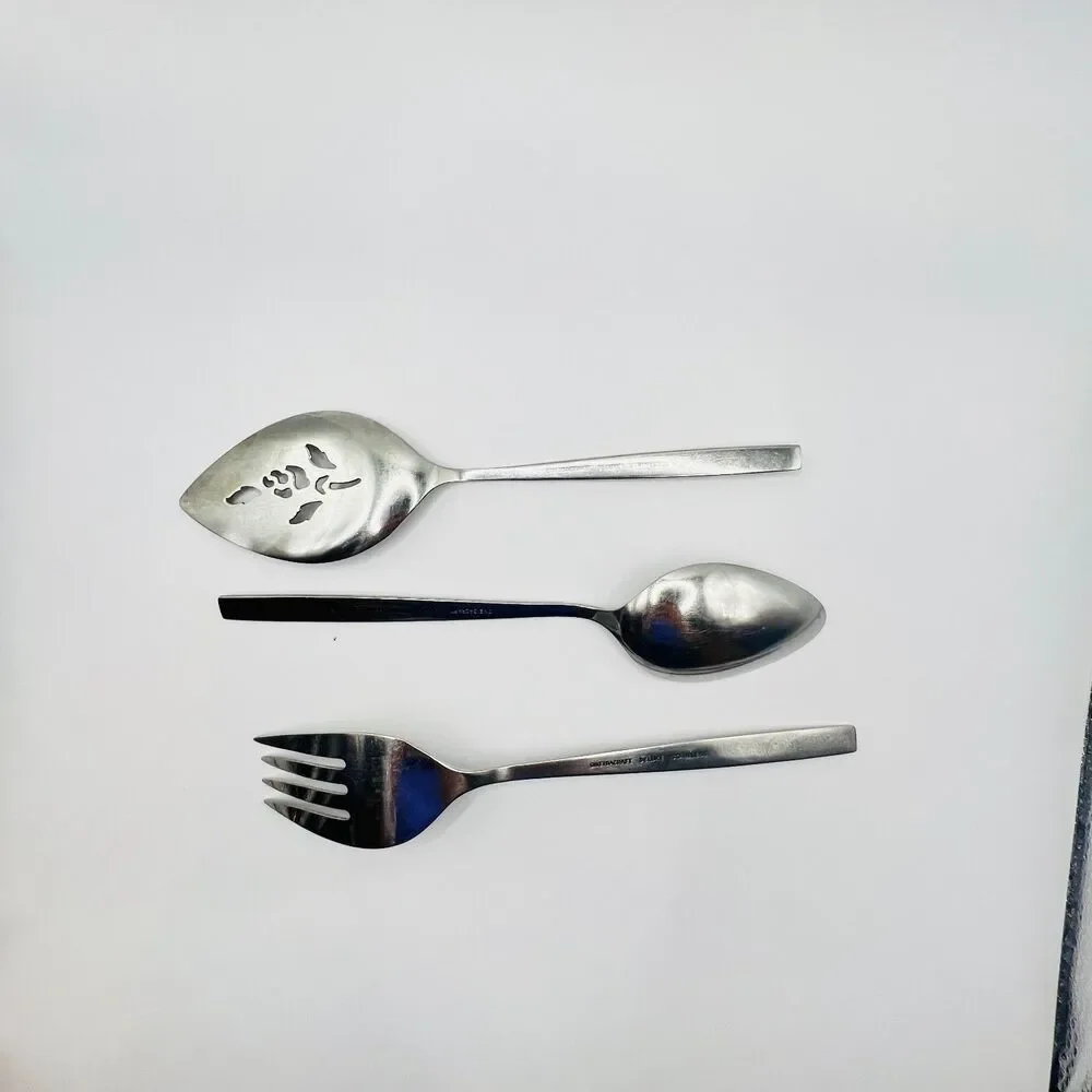 VTG Oneida Craft Deluxe Stainless Capistrano Rose 3 pieces fork spoon pie